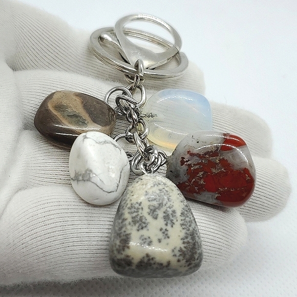 Natural Healing Tumbled Gemstones Keychain or Purse Charm etc. - Picture 1 of 13